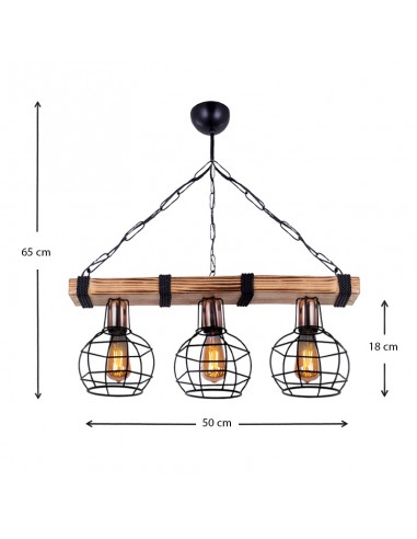 ΦΩΤΙΣΤΙΚΟ ΟΡΟΦΗΣ ΞΥΛΙΝΟ ΤΡΙΦΩΤΟ Ε27