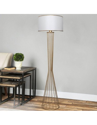 Clarke metallic/fabric floor lamp in...