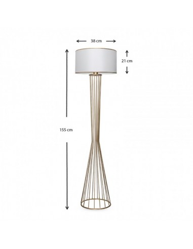 Clarke metallic/fabric floor lamp in...