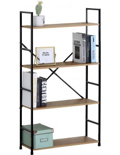 ΡΑΦΙΕΡΑ 4 ΕΠΙΠΕΔΩΝ ΜΕΤΑΛΛΟ ΜΕΛΑΜΙΝΗ 58.6x23.5x112cm