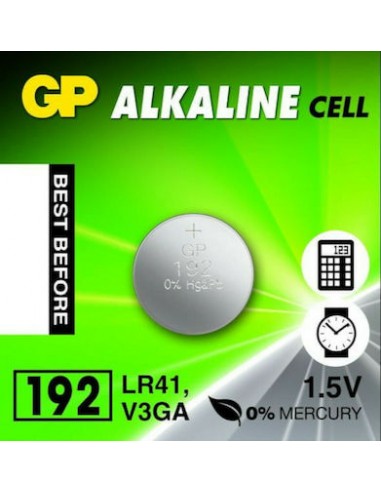 ALKALINE BATTERY LR41 NO192 1.5 V